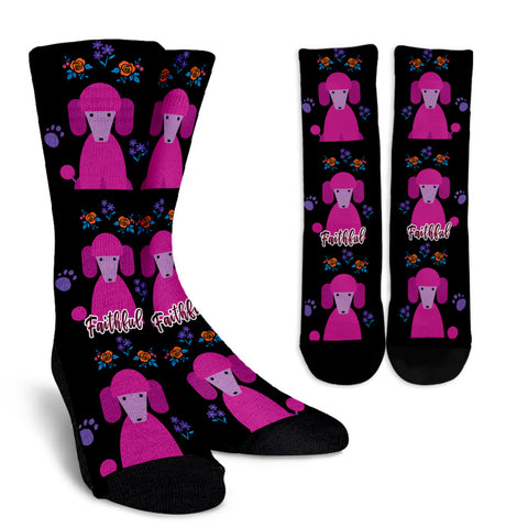 Faithful Poodles Socks for Poodle Dog Lovers (Pink)