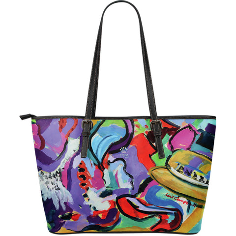 Colorful Leather Tote Bag