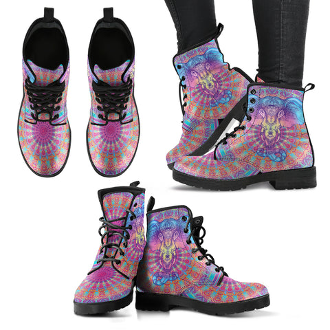 Mandala Elephant Women's Leather Boots